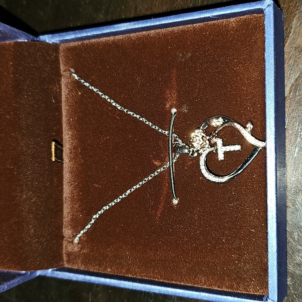 Sterling Silver Heart Initial Necklace